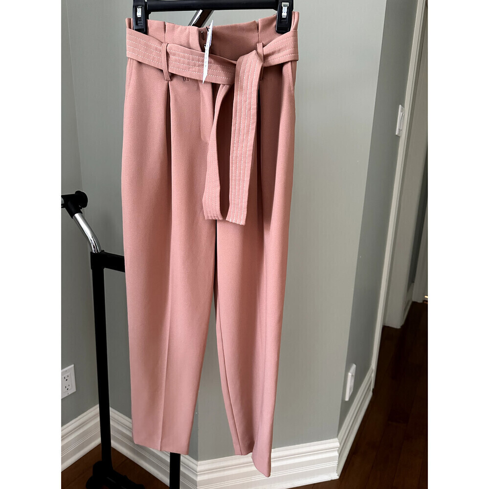 Topshop Stitch Belt Peg High Waist Pants In Nude Size 2 US $109
